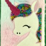 beautifully printed unicorn plush soft fur diary